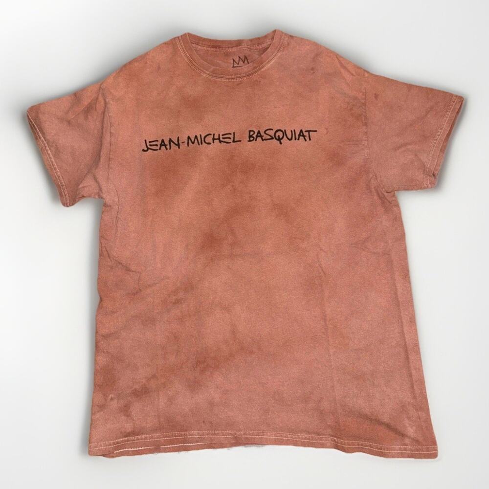 Jean-Michel Basquiat Crown Dinosaur Graphic T-Shirt Red Men’s Medium 18x25